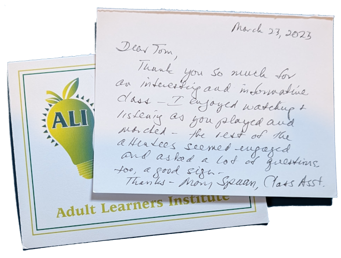 Presentation for Adult Learners Institute, Chelsea